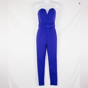 Haute Monde | Strapless Jumpsuit | Royal Blue | Small